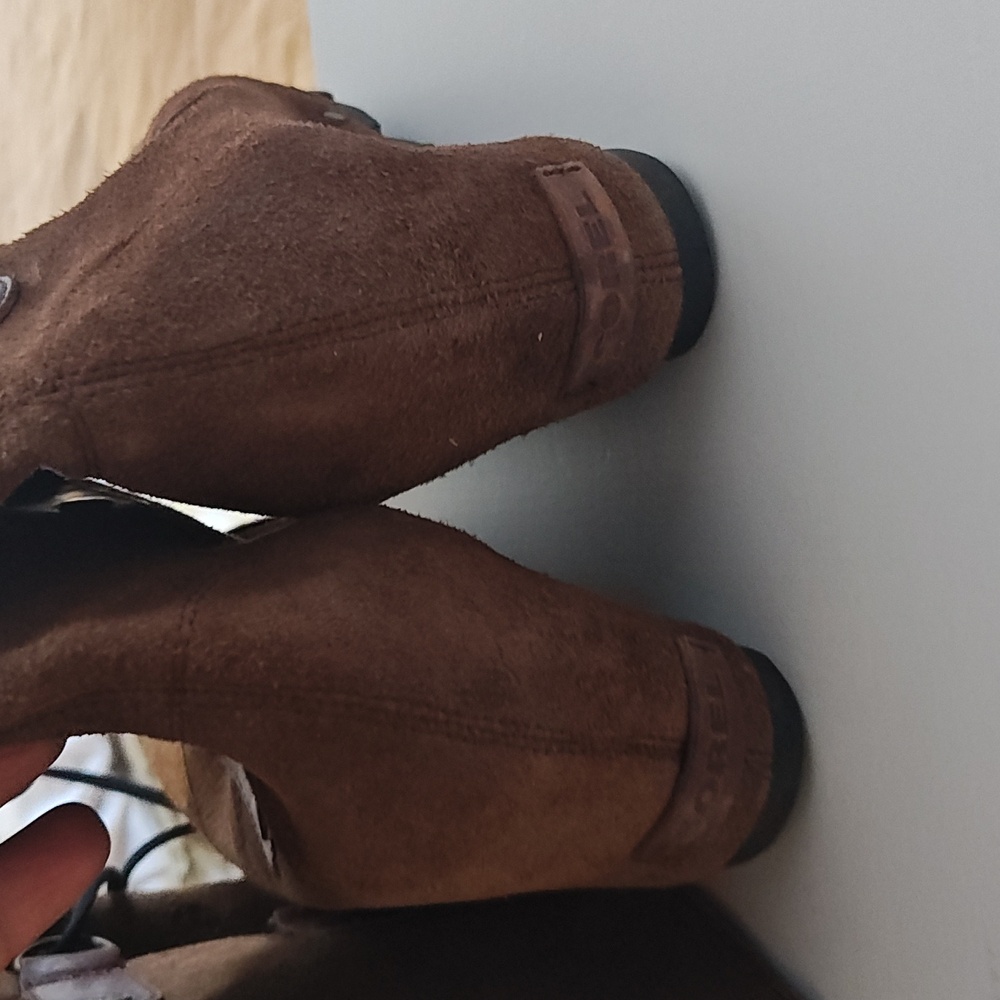 Sorel Brown Suede Wedge Boots - Picture 5 of 7